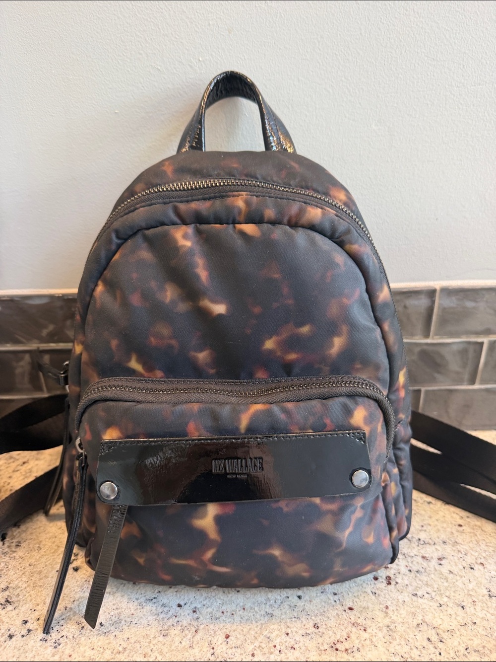 MZ Wallace Madison Tortoiseshell Mini Backpack + Pouch